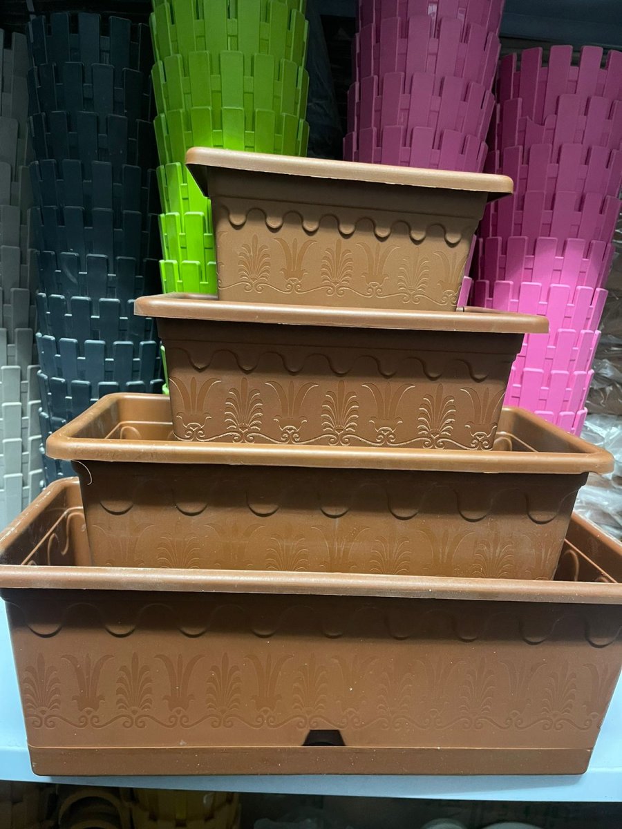 قوار مستطيل بنقشة اوراق